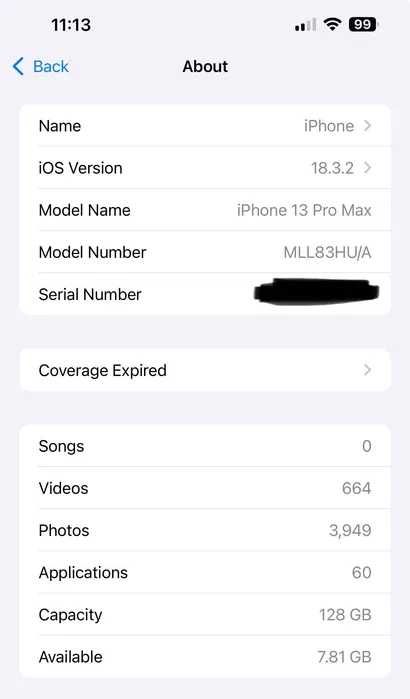iPhone 13 Pro Max 128GB - 86% Battery - A1 - Gold