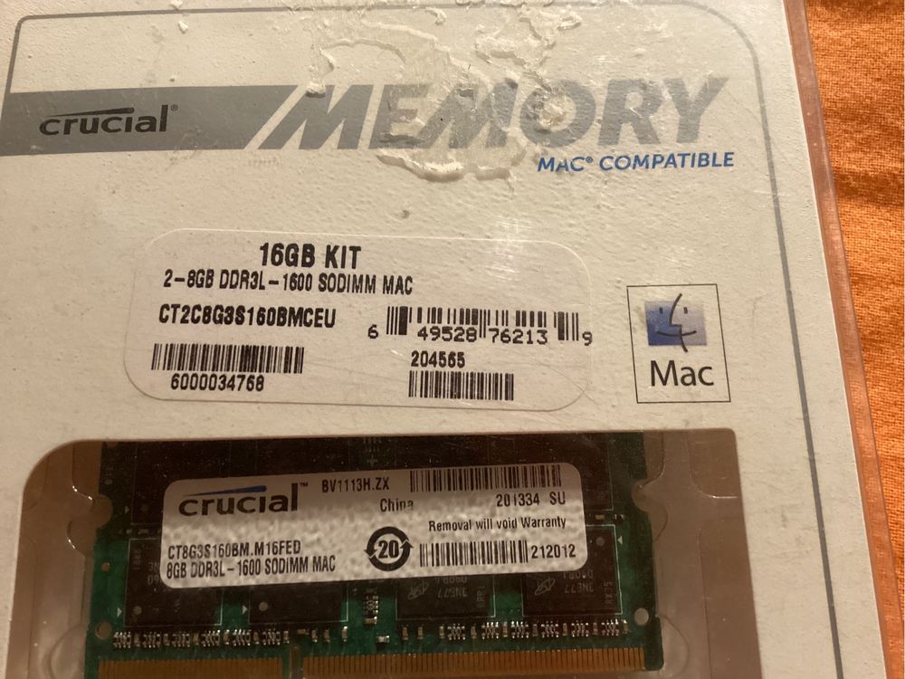 Kit memorie Crucial for Mac 2x8Gb ddr3 12800 si altele