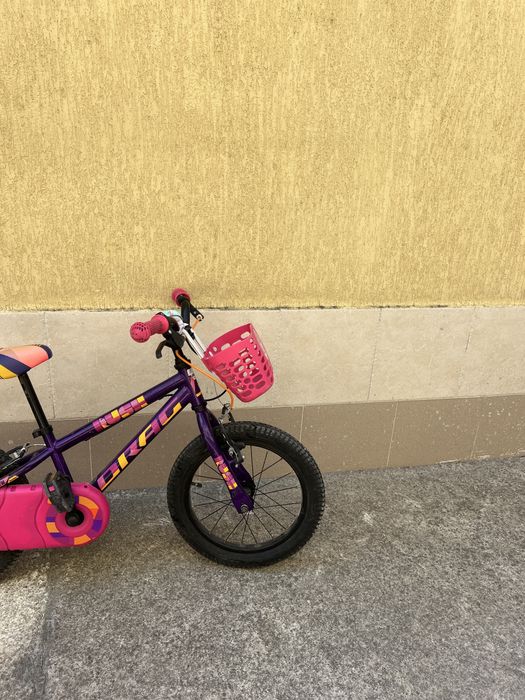 Детски велосипед Drag 14 Rush Розов/Лилав + каска