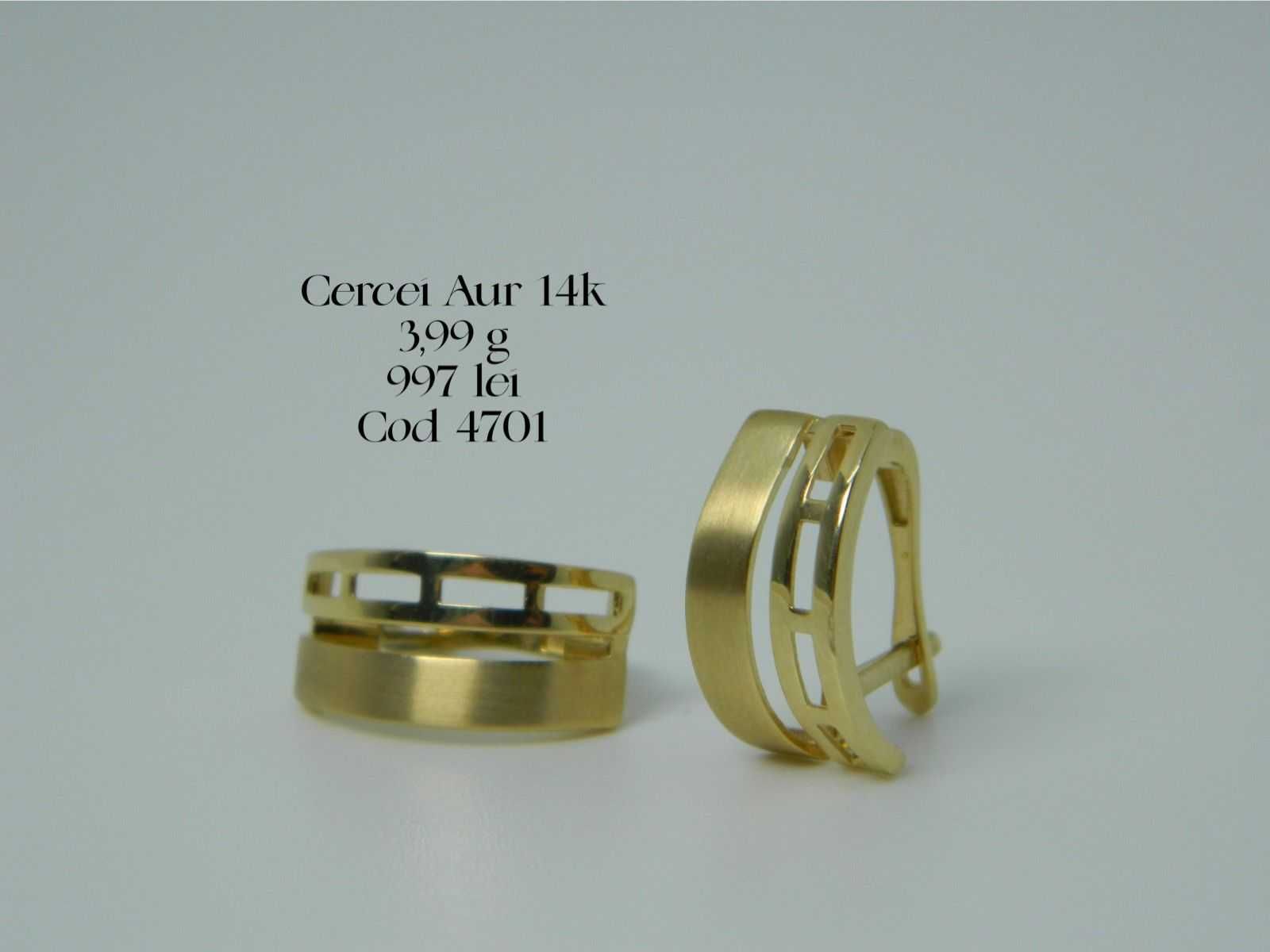 (4701) Cercei Aur 14k 3,99g FB Bijoux Euro Gold Galati 280 lei gr