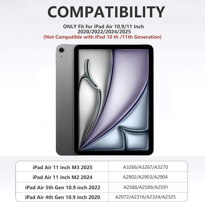 Case with Keyboard iPad Air 11 Inch (M3 2025/M2 2024)iPad Air 4th 5th