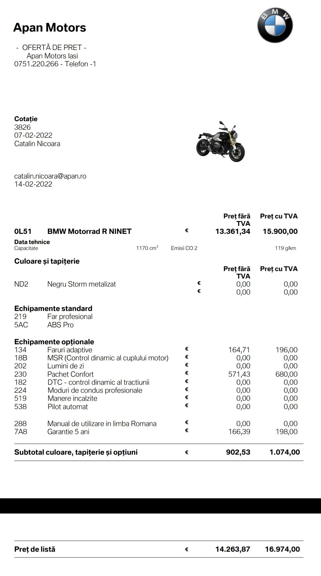 Motocicleta Bmw R nine T 2022/2017