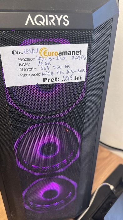 Unitate PC Gaming AQIRYS, intel i5 11th Gen, SSD 960GB, GTX 1060 -A-