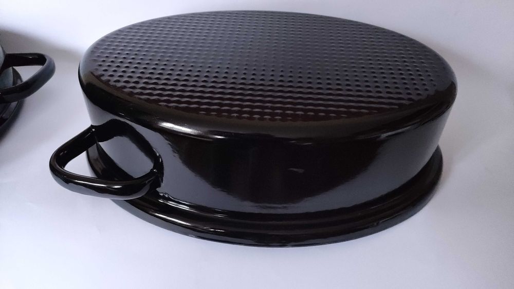 Масивна немска емайлирана тава с капак  2 в 1