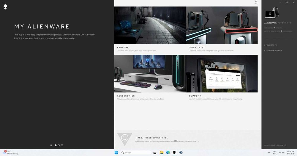PC Alienware Aurora R12–i5 11400F, RX580, 256 GB NWME. 1.8TB HDD. RGB