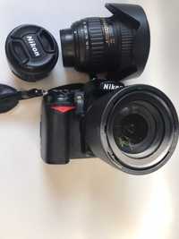 Nikon D7000 cu trei obiective, grip, baterie, incarcator, card 64 gb