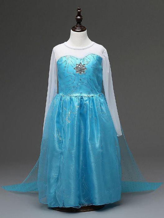 Rochie/rochita costum Elsa Frozen model cu trena petreceri/serbare