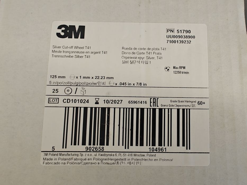 Disc de debitat Silver 3M flex 125 mm inox fier metal