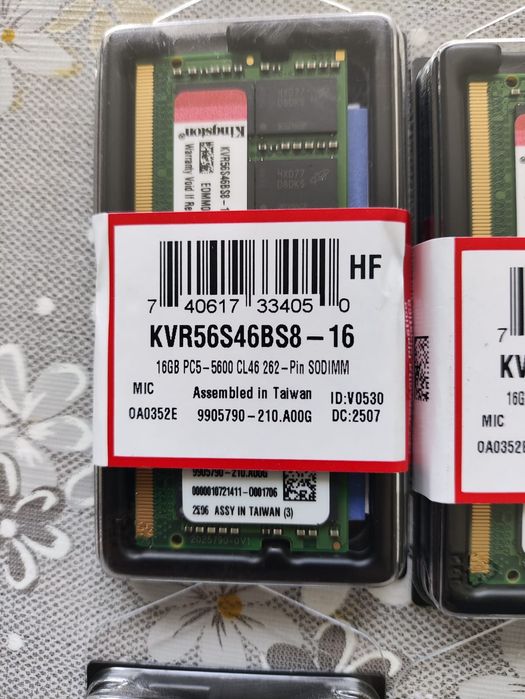 Продам Новые Kingston DDR5 16Gb 5600MH для ноутбука