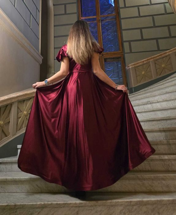 Rochie de ocazie lunga burgundy