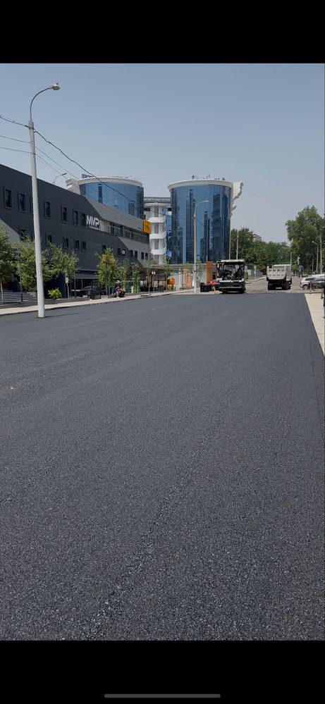 Услуги асфальтирования ,нанесение разметки,установка бордюров и лотков