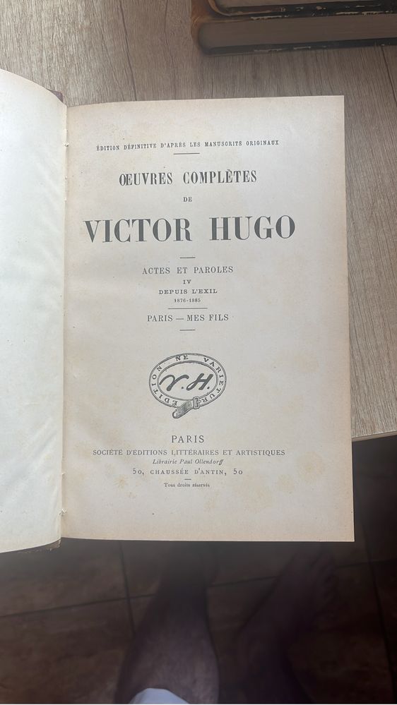 Victor Hugo opere sec. XIX în lb. franceză