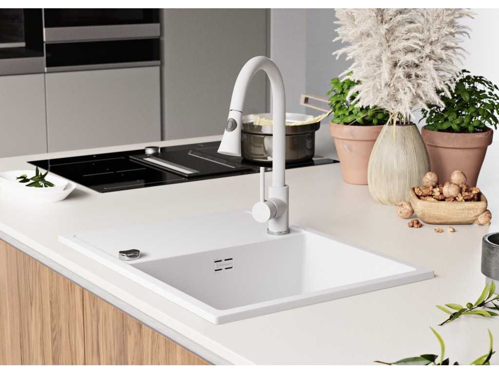 Кухненска мивка от Гранит модел Ибиса 620 Компакт - бяла