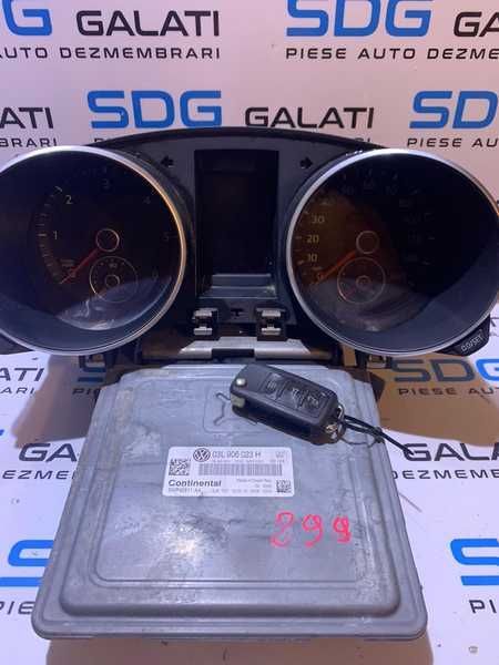 Kit Pornire ECU Calculator Motor Cip Cheie si Imobilizator cu Ceasuri Bord VW Golf 6 1.6 TDI CAY CAYC 2008 - 2014 Cod 03L906023H 03L906023A