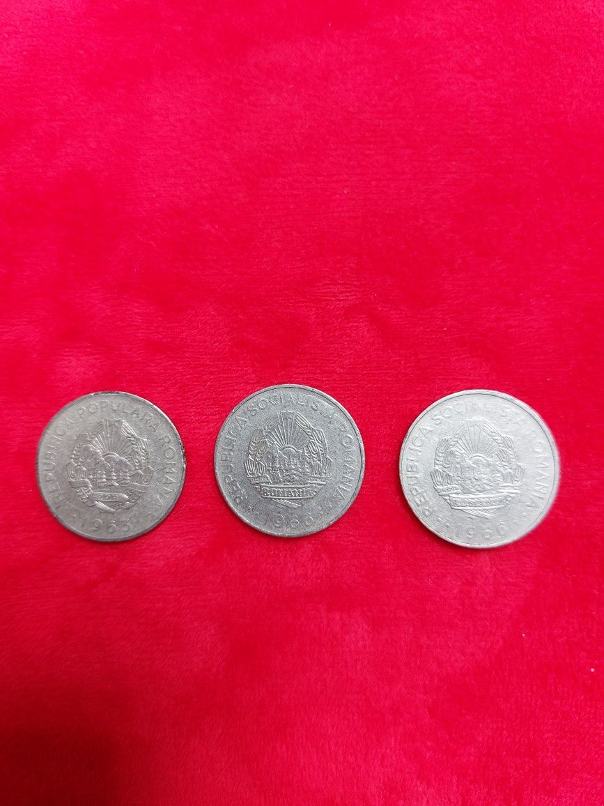 Moneda 3 lei 1963 și 1966/ 3 bucati/ stare foarte buna//