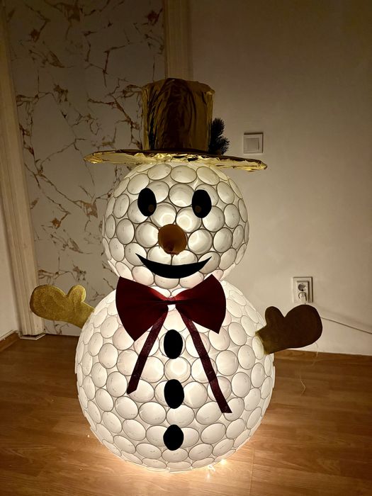 Decor pentru craciun 1,20m - om de zapada luminos