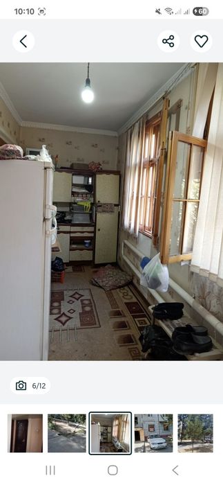 3 хонали 4 хона килинган 1 кават квартира сотилади. Кора сув 6