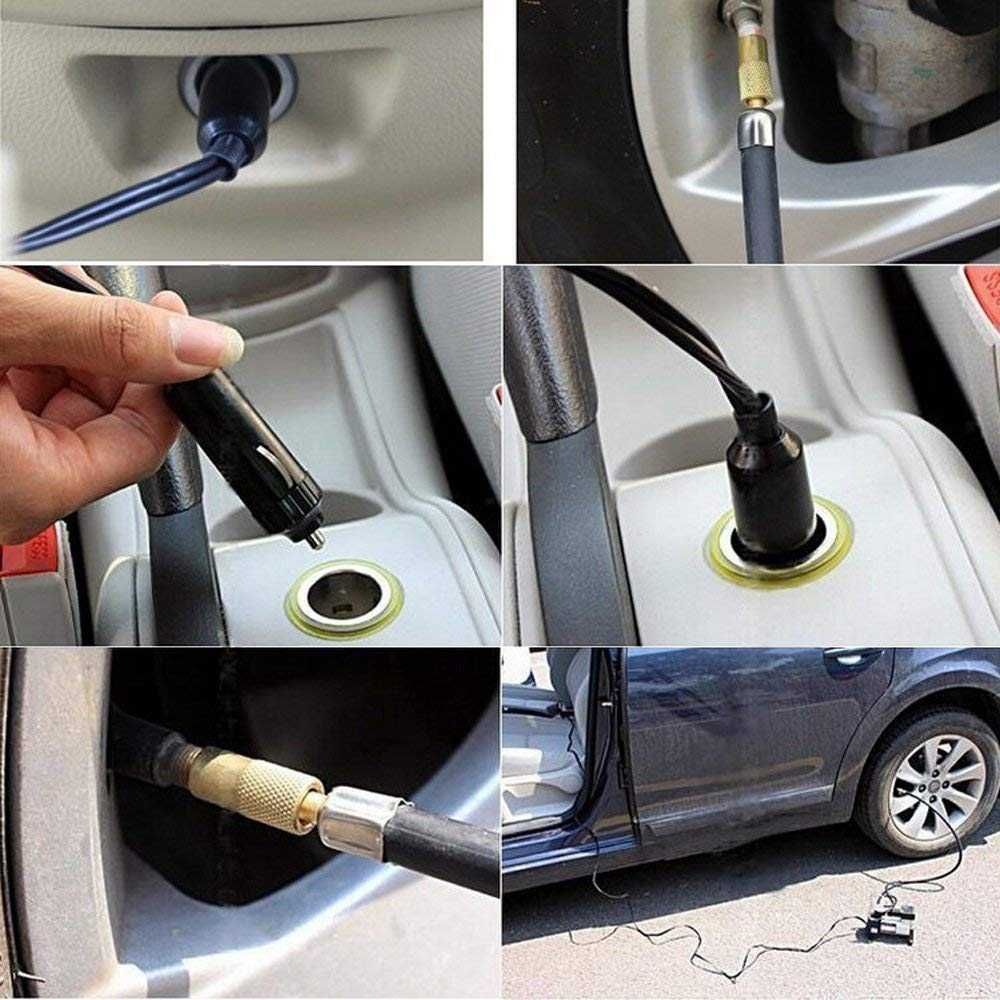 Метален компресор с манометър за гуми - 12V/120W