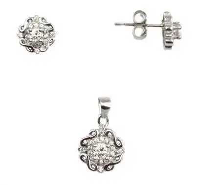 Set argint rodiat lacrima - DA85
