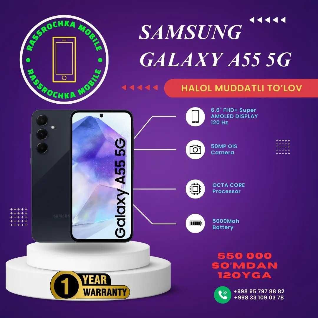Xalol Muddatli to'lovga Galaxy A55 5G (A556) 8/128 GB Awesome Navy