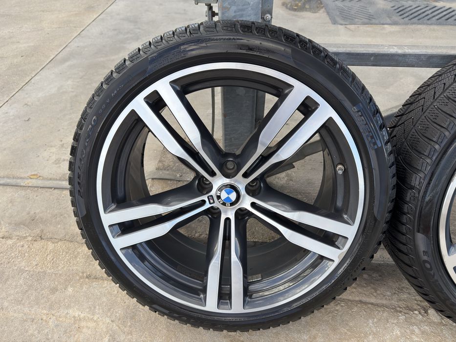 Set roti complet jante originale M + anvelope iarna pt Bmw g11 seria 7