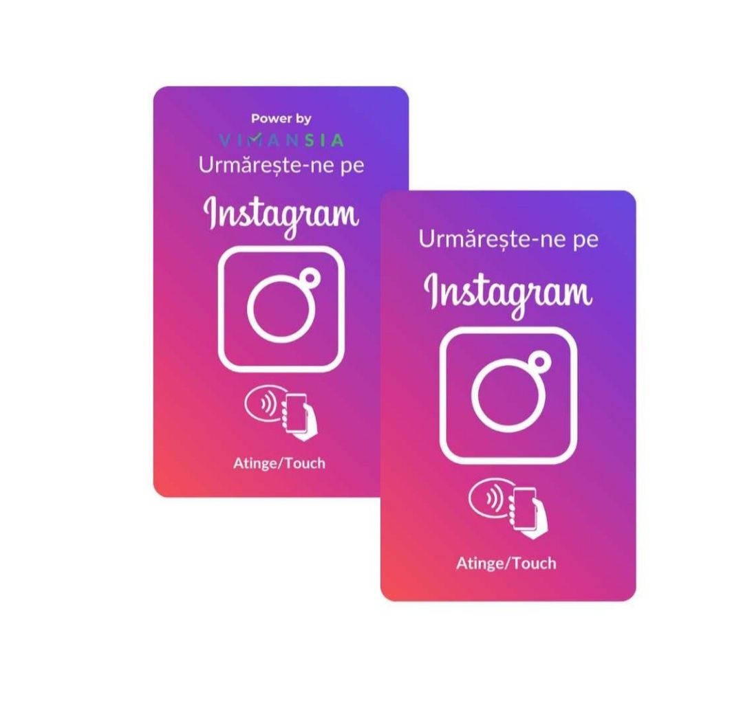Card NFC pentru recenzii Google sau Tripadvisor, Instagram