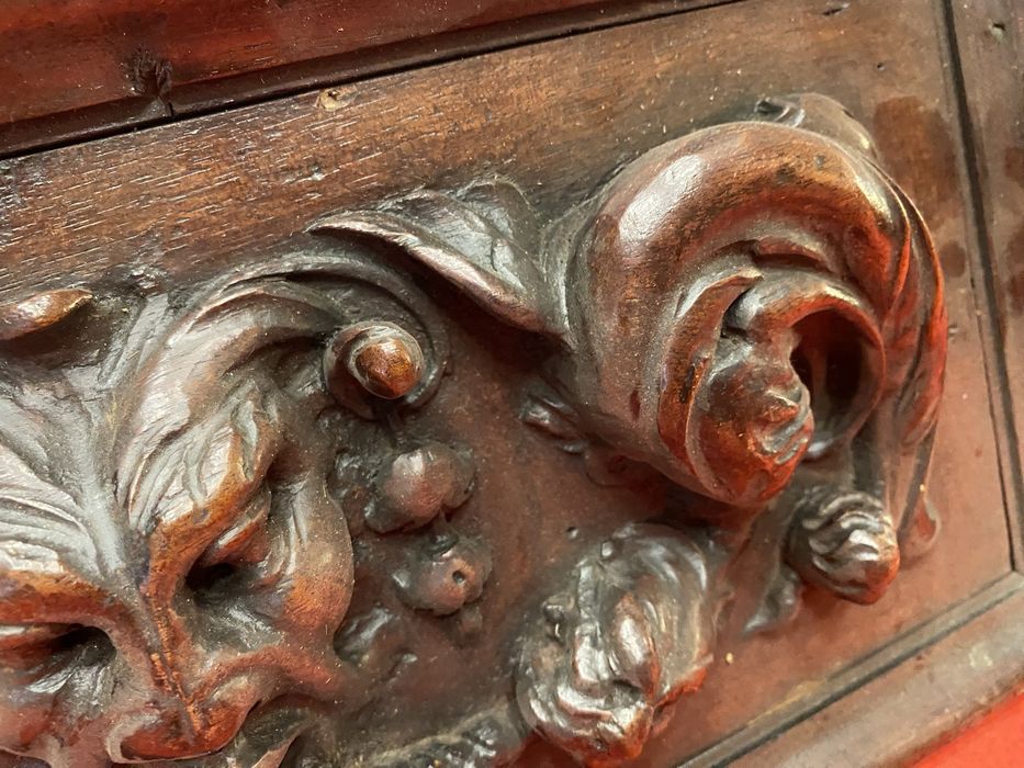 Френско антикварно пано орех ръчна резба 1890 г