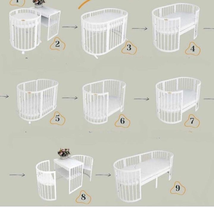 Patut transformabil 9 in 1 + saltea si accesorii