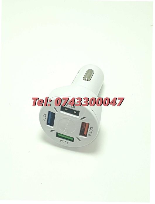 Incarcator Universal Masina Auto 4 Porturi Bricheta Usb Qc Fastcharge
