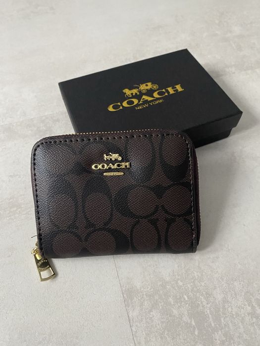Coach Small Zip Wallet in Signature Canvas