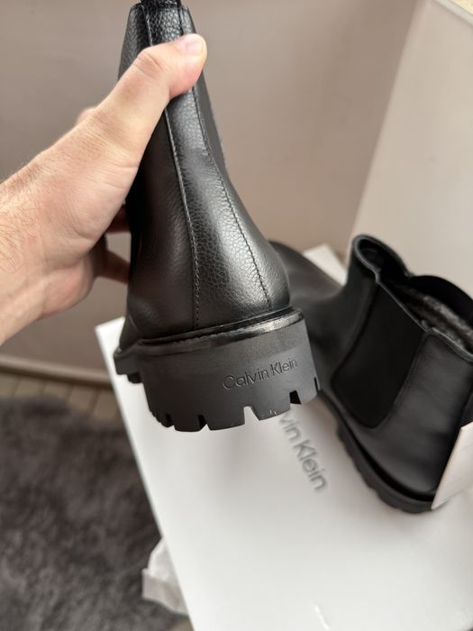Calvin Klein cizme Chelsea piele neagra marimea 40 noi originale