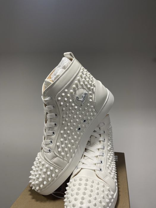 Christian Louboutin High White Spikes