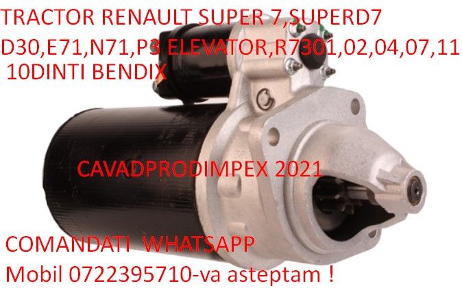 Electromotor NOU tractor renault super 7 cu 9 sau 10dinti la bendix