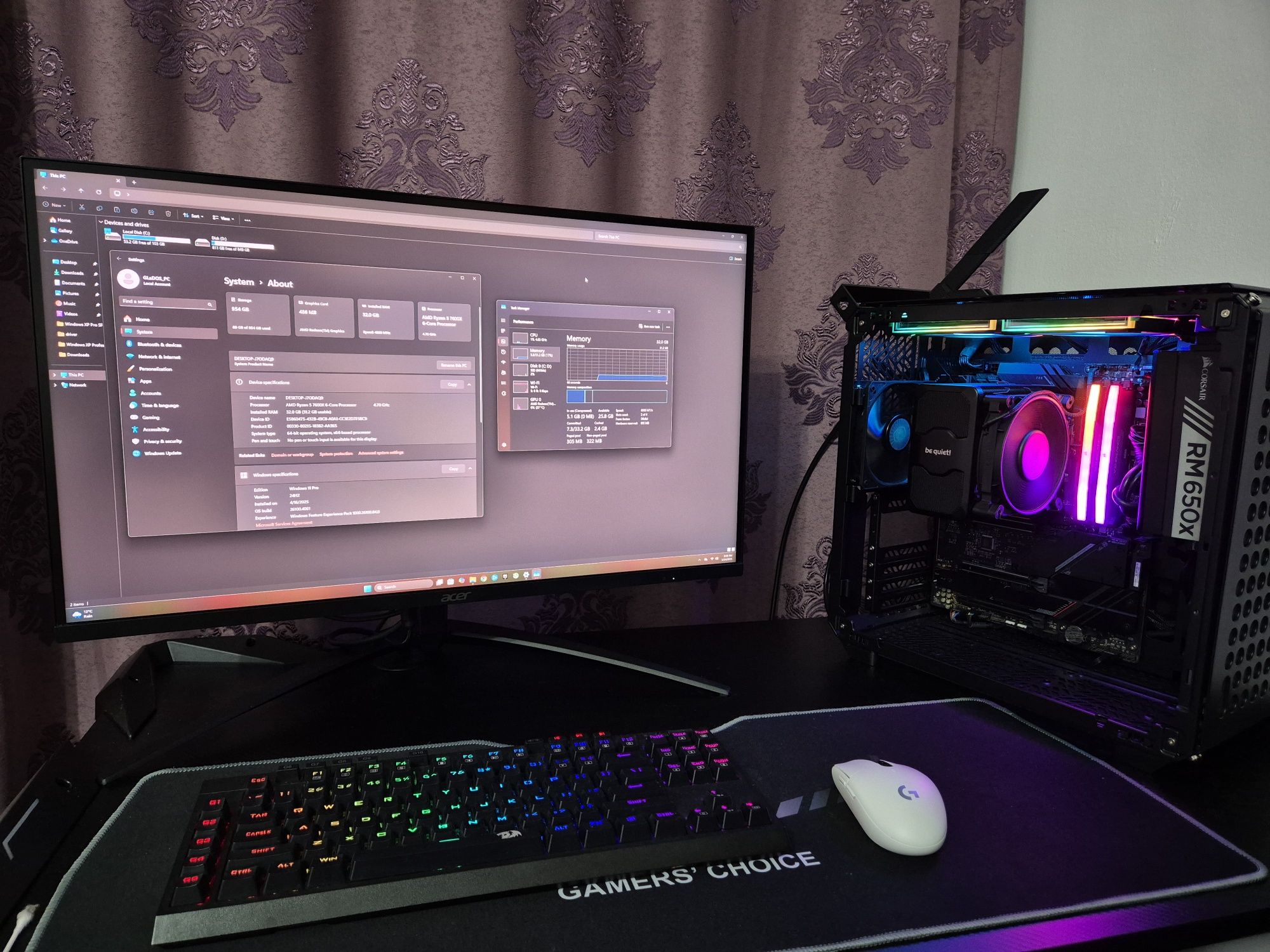 PC: ROG B650E-E, Ryzen 7600X, 32GB DDR5 6000 Mhz, Garanție!