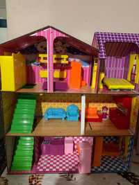 Дървена къща за кукли барби