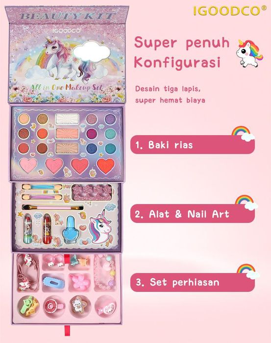 IGOODCO Новая разноцветная модная детская косметичка с тенями для век