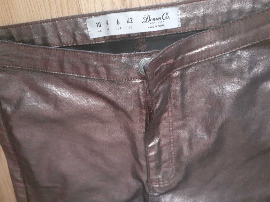 Pantaloni jeans skinny aspect metalic, Denim Co.