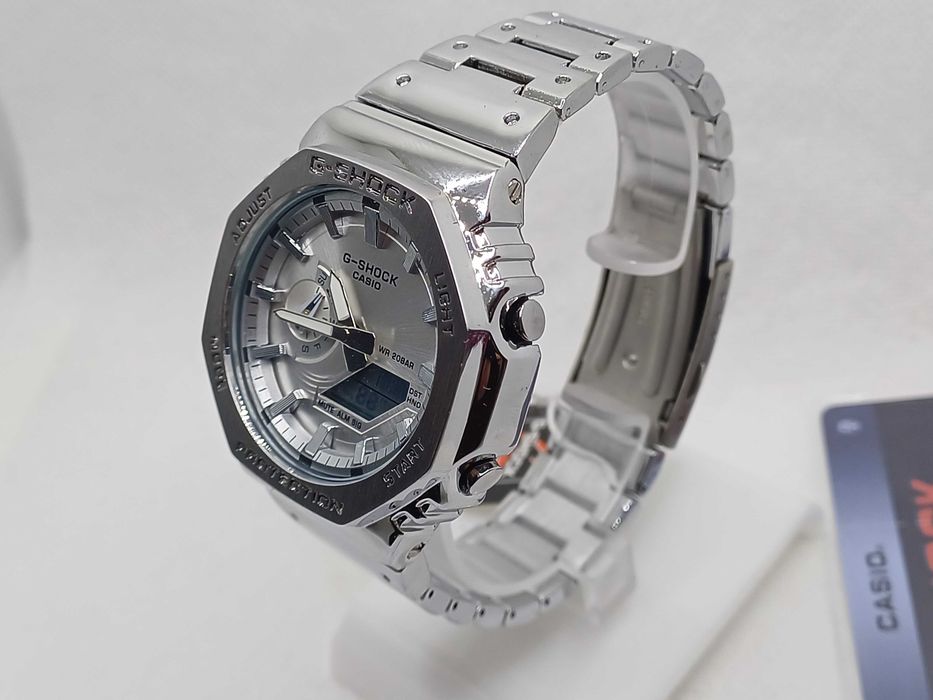 Ceas Casio g shock Full metal GM B2110D Full Silver Nou,Garantie 2 ani