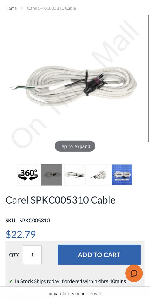 Senzor de presiune CAREL SPKT0013P