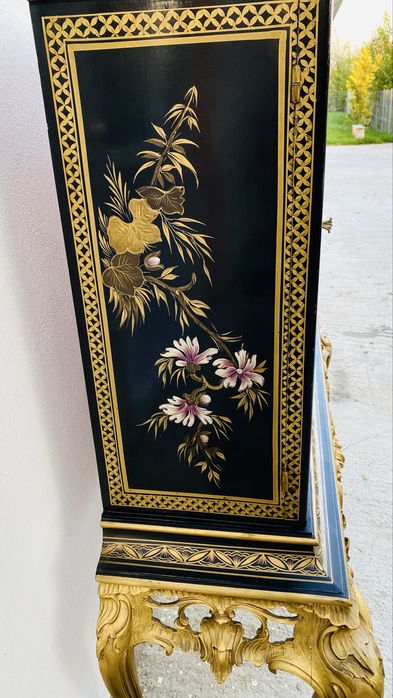 Comoda Bar Asiatica Lemn Masiv Vintage Pictura