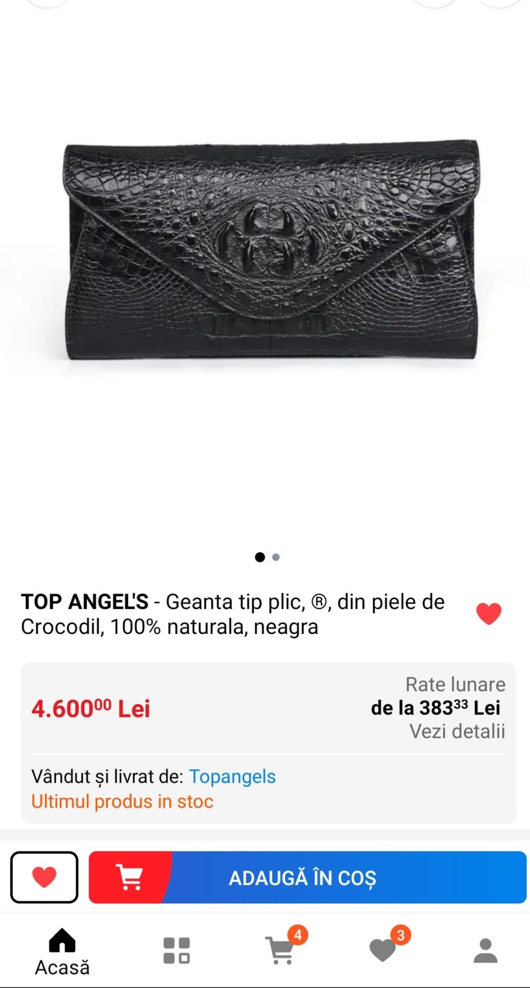 Geanta TOP ANGEL'S 100% piele exotica de crocodil