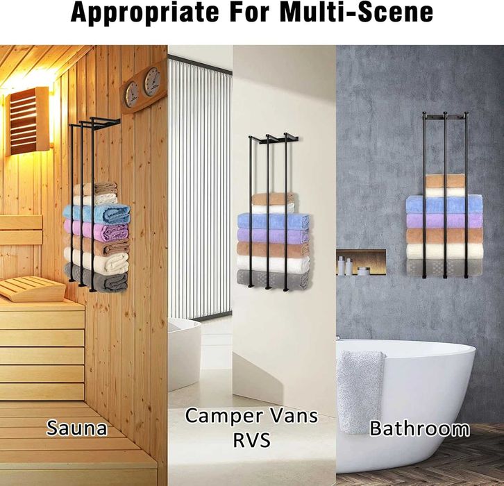 REDUS de la 150RON, Suport prosoape, otel inoxidabil Negru de baie