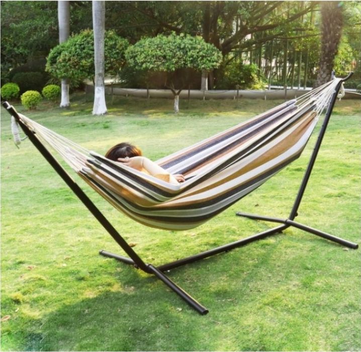 Хамак Градински на стойка с чанта за пренасяне Чисто нов