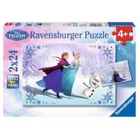 Puzzle copii Ravensburger 2 in 1 Disney Frozen 2x24 piese ideal cadou