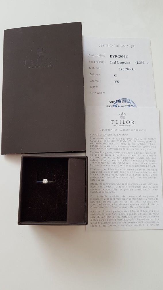 Vand inel de logodna Teilor cu diamant, Claritate VS, 0.200 CT