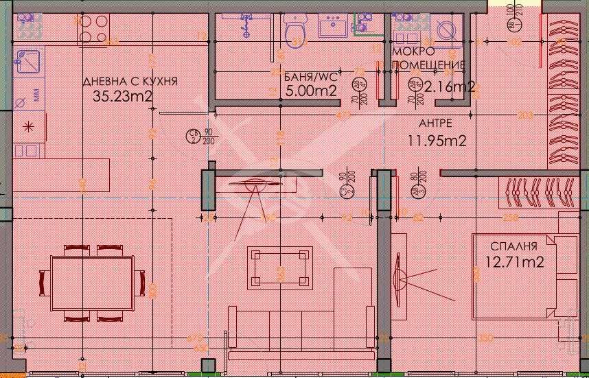 Двустаен апартамент в кв.Тракия 424-15141