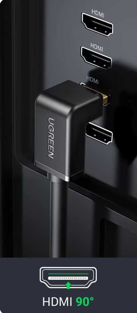 Ъглов HDMI кабел UGREEN HD103, 4K, 1m