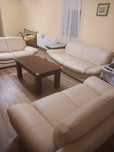 Set canapele albe piele naturala