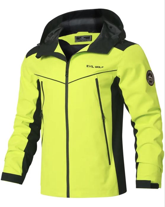 Jaketă antivânt- Evil Wolf- verde fluorescent!