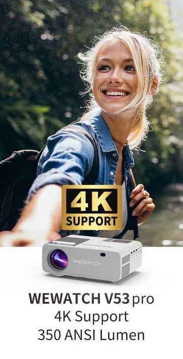 Videoproiector 4k WiFi6 Bluetooth 5.0 1080P, 350 ANSI 15000 lm 5G NOU